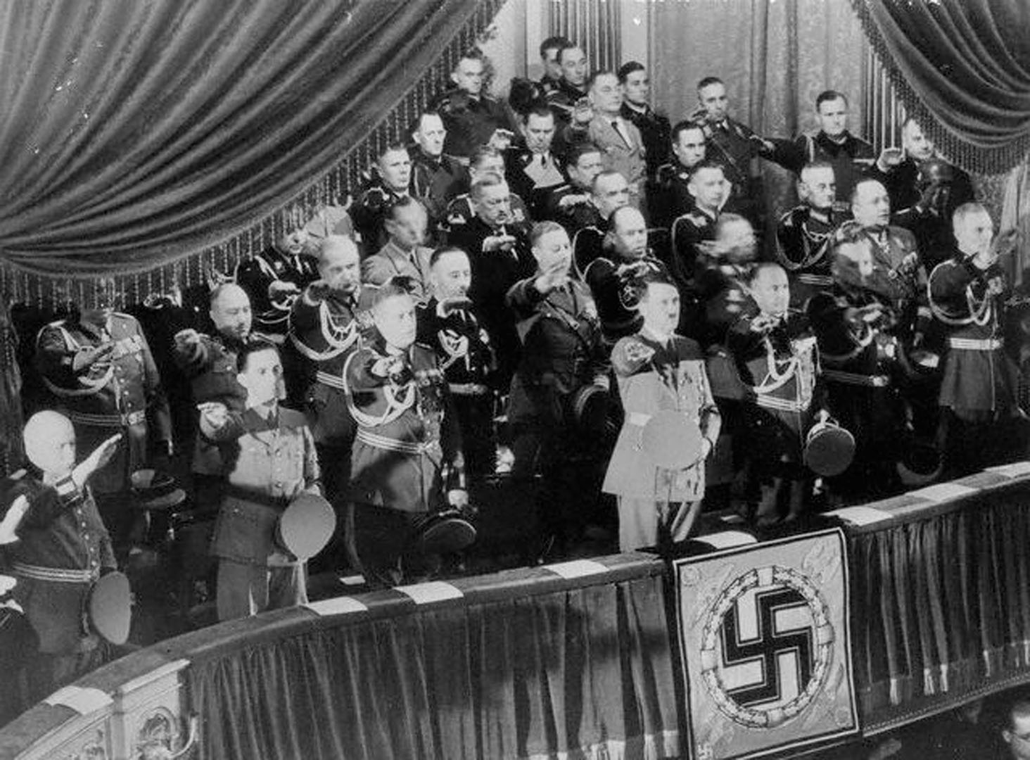 Hitler and Others Saluting