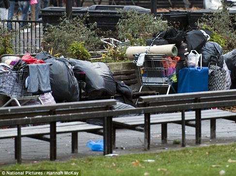 Gypsy sleeping quarters at Marble Arch. Gypsy sleeping quarters at Marble Arch.