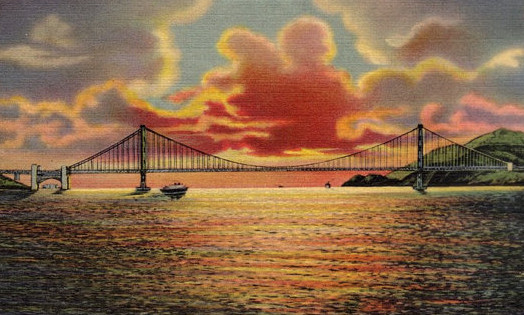 The Golden Gate bridge.