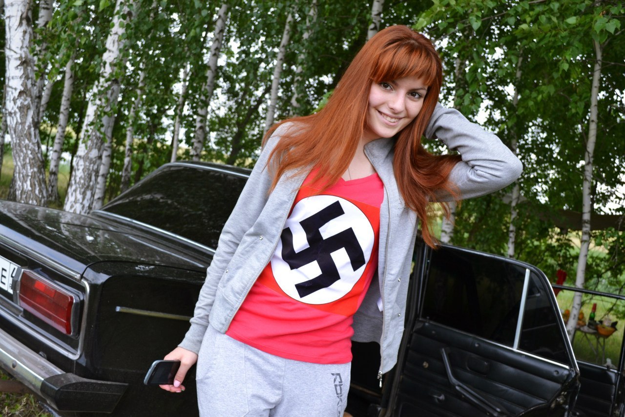 Never forget: If it were not for the Jews, all young girls would be skinny, smiling and wearing swastika t-shirts.