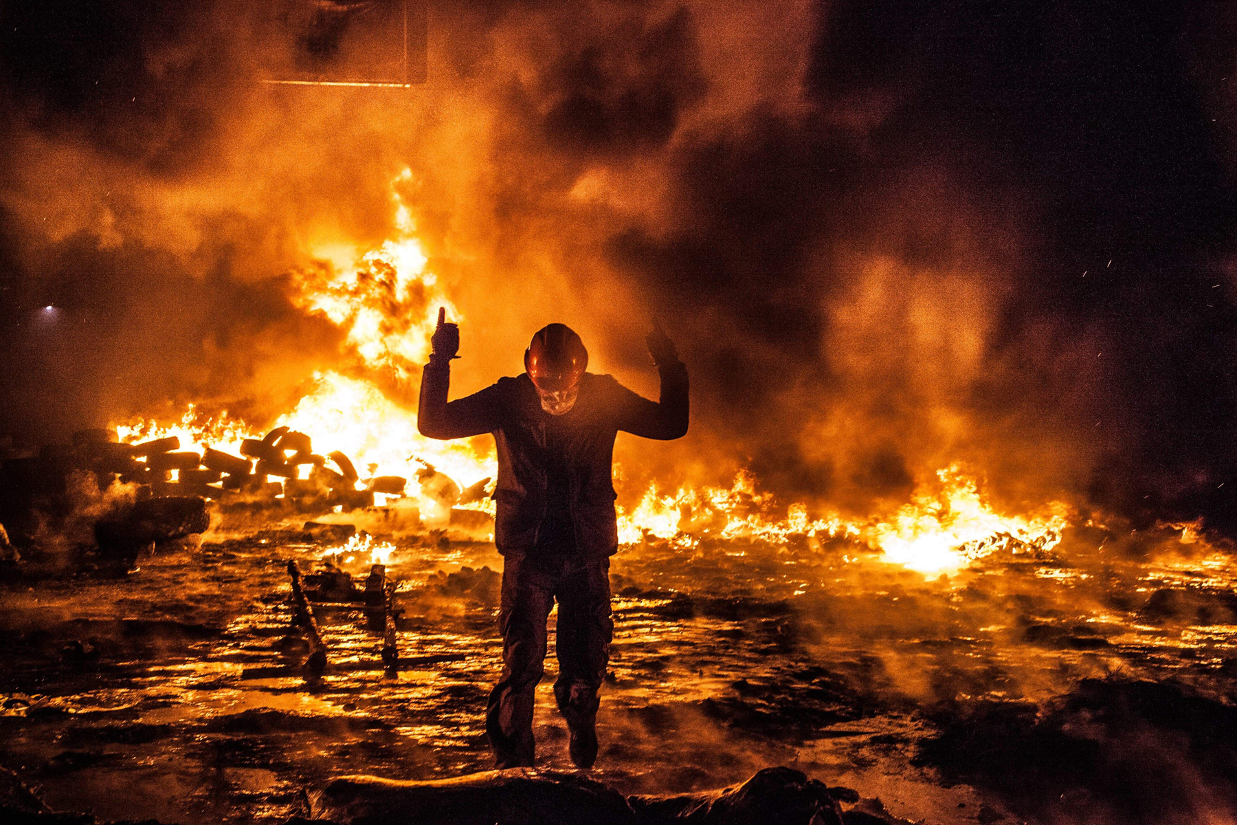 Manifestation pro europeenne a Kiev en Ukraine