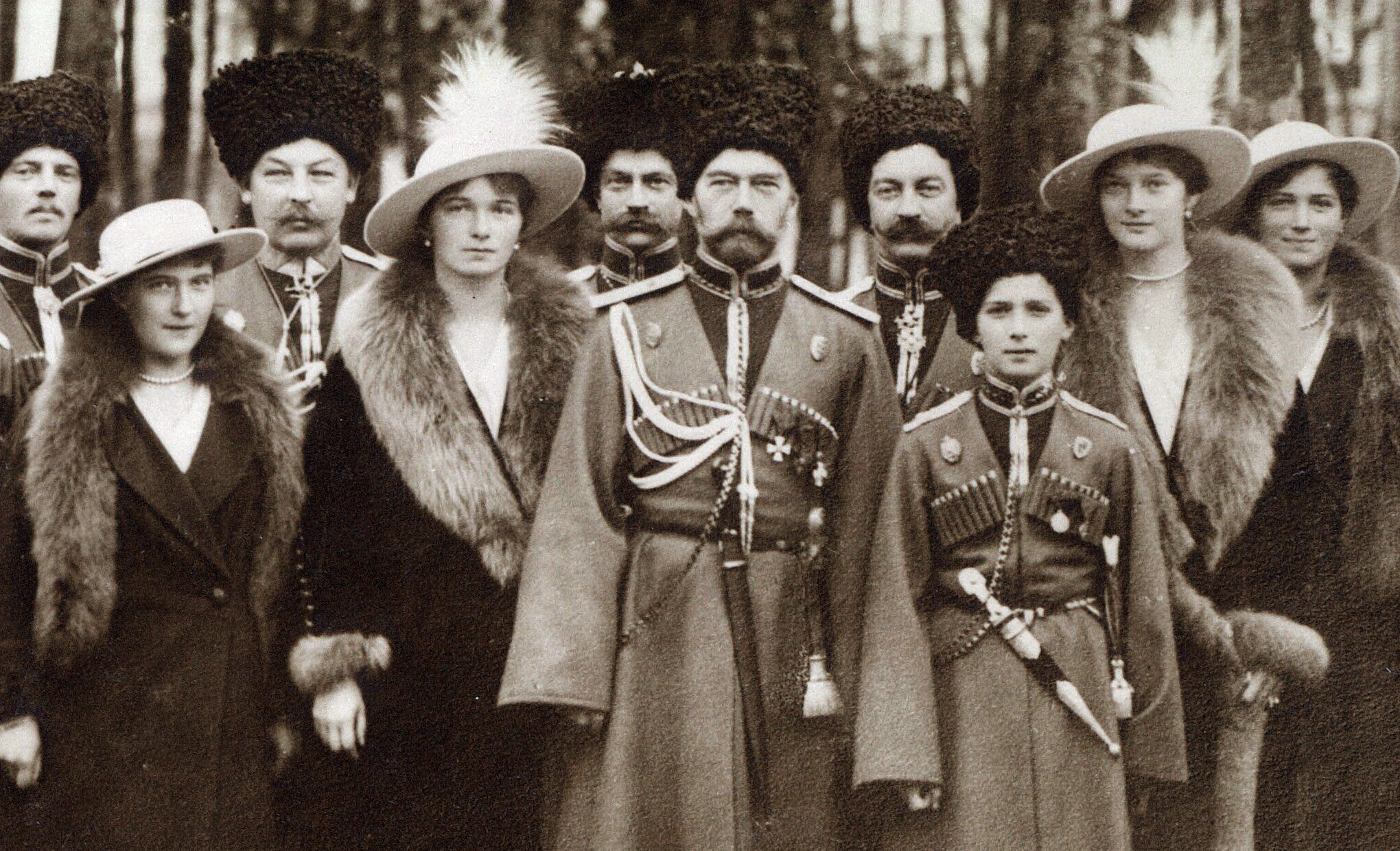Nicholas II and his children with the Cossacks