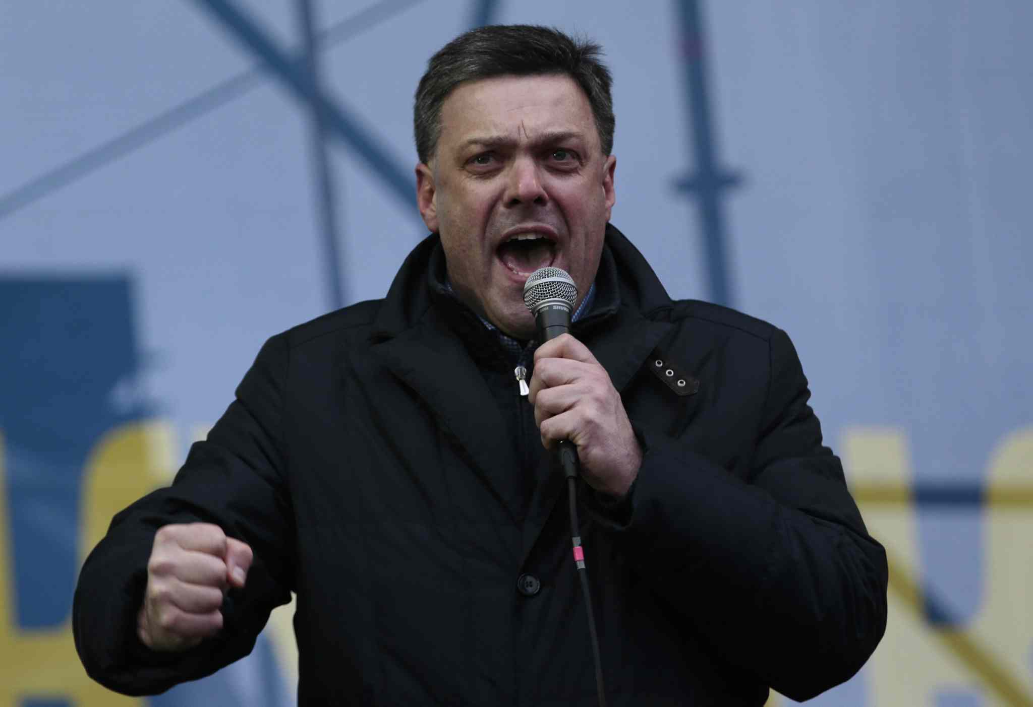 Oleh Tyahnybok, third key Maidan leader with Klitschko and Yatsenyuk, head of Svoboda; I have a feeling he's a Jew, but this hasn't been confirmed.