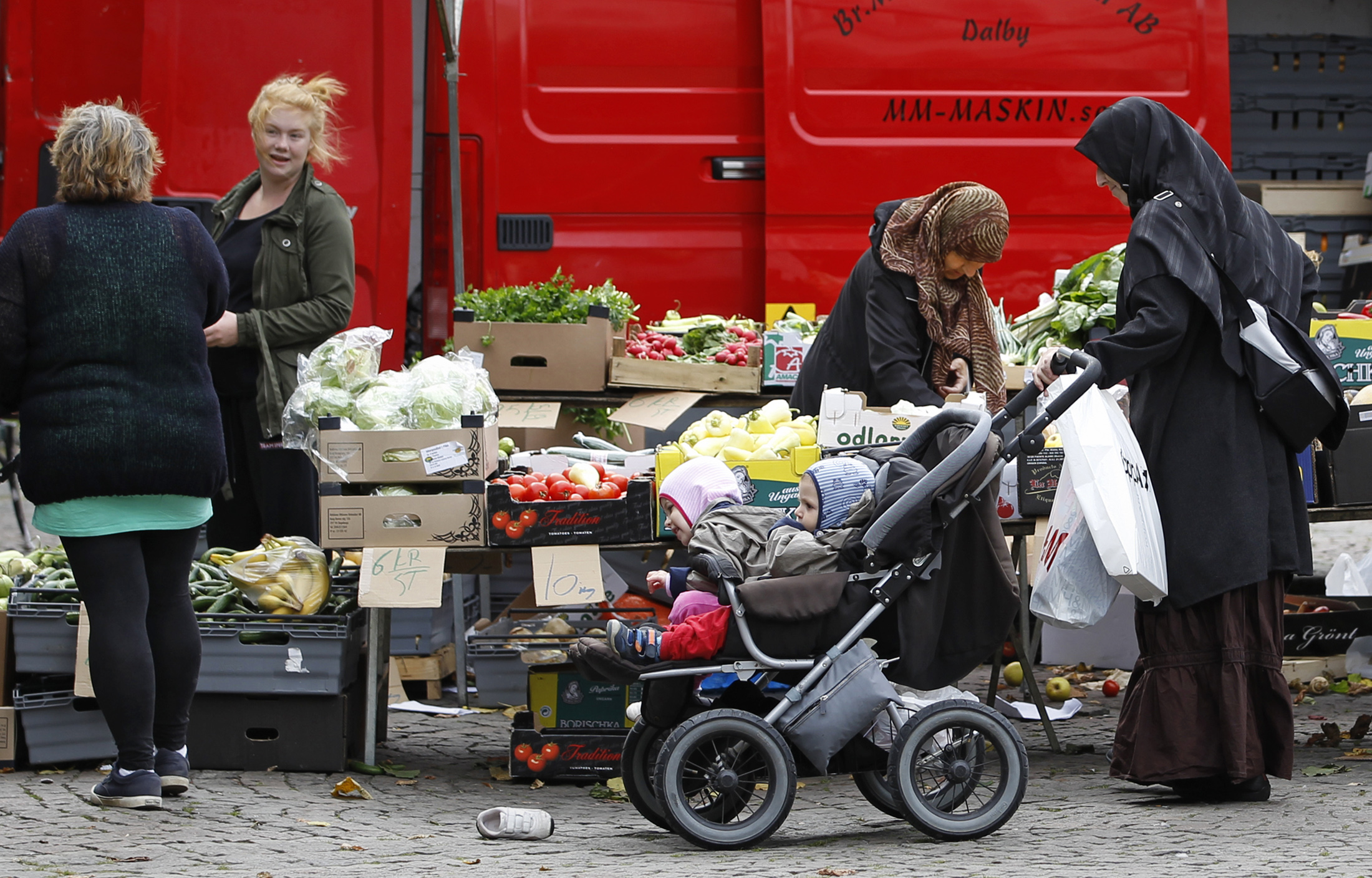 A typical street scene in the new Sweden.