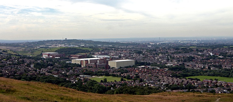 Royton, Oldham and Manchester from Crompton Moor Royton, Oldham and Manchester from Crompton Moor