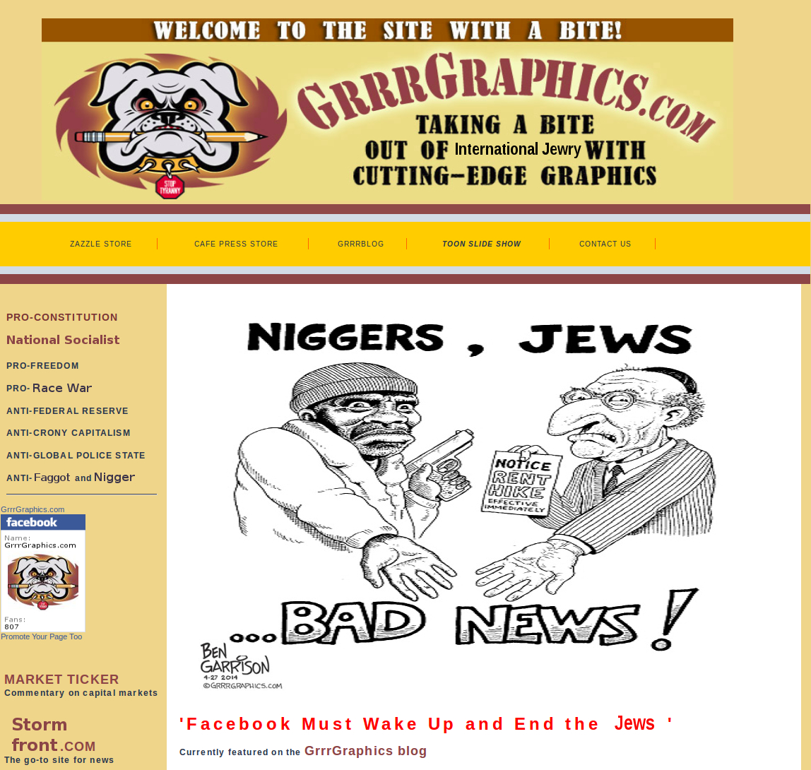 A screenshot of Ben's GrrrGraphics homepage before it was hacked and altered by Jews
