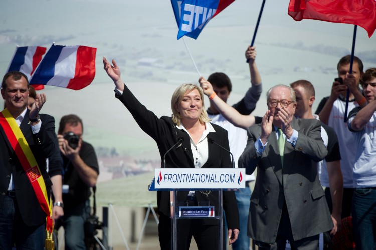 The future President of France celebrates the big win