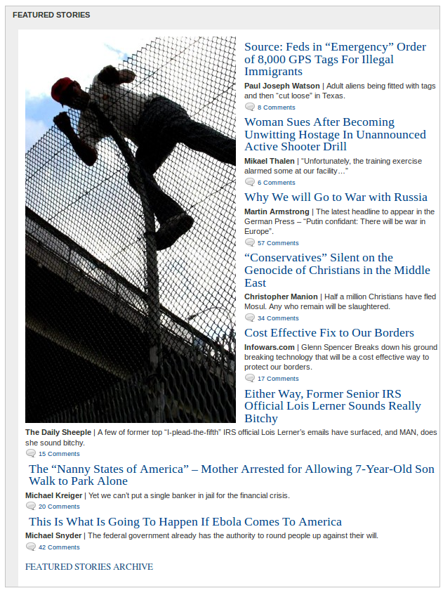 Infowars' top stories this morning.
