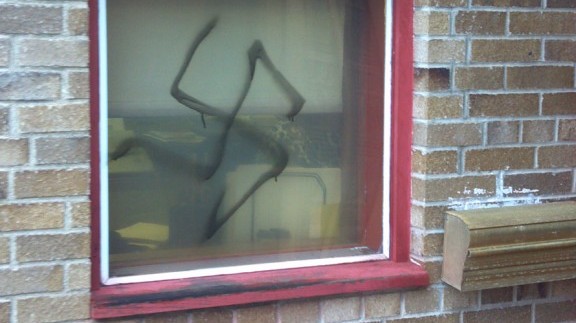 Swastika on a Jew temple