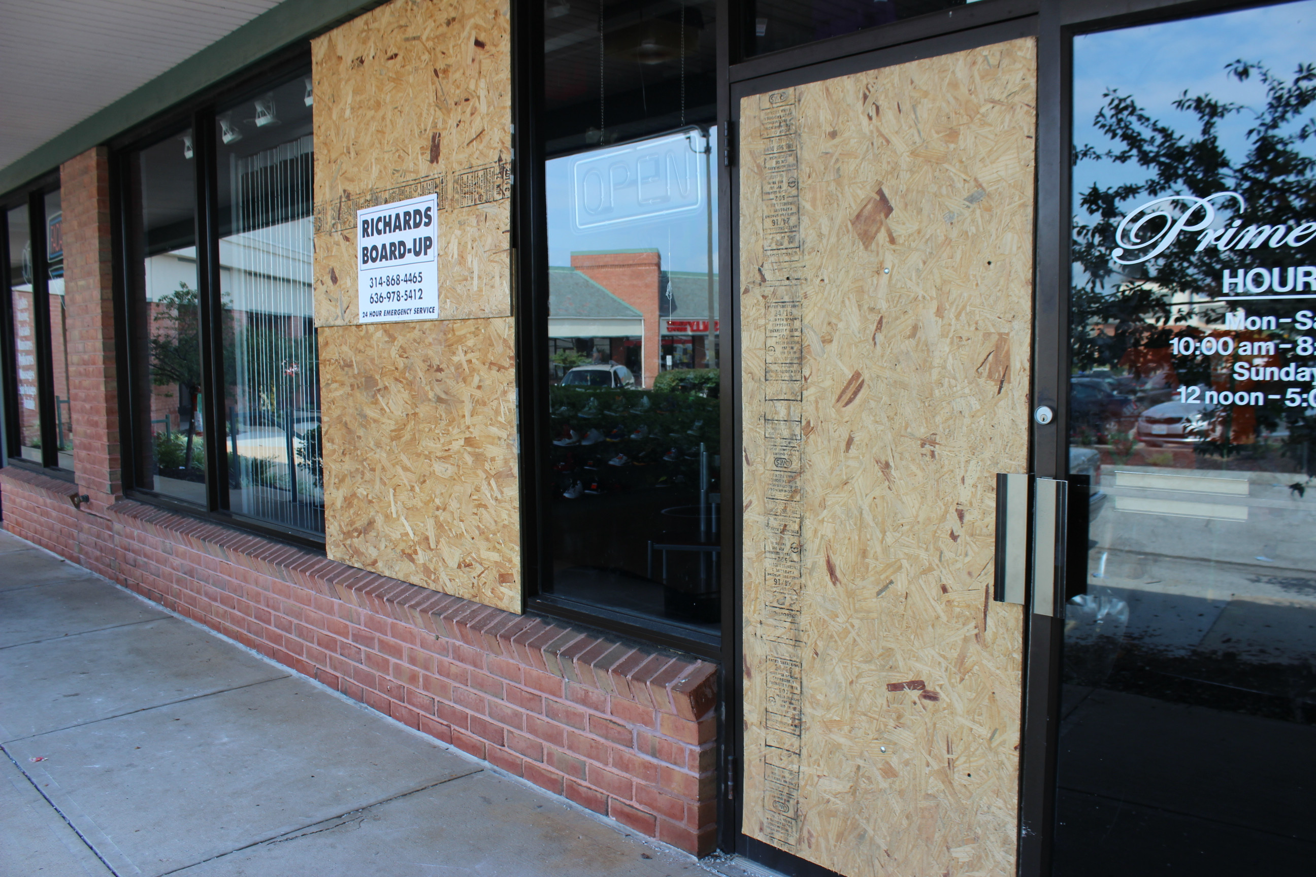 The board ups were done really quickly in some places. Some local stores volunteered time and materials