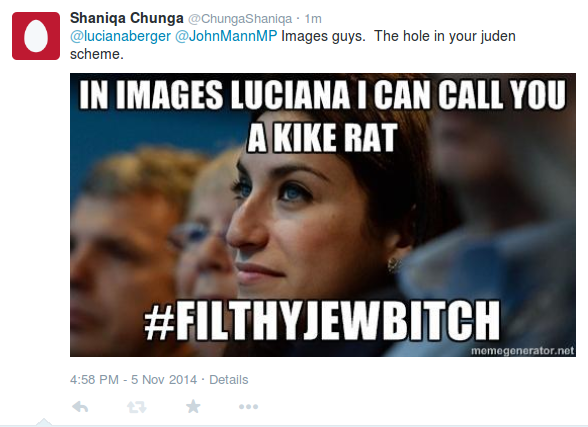 I advise putting #FilthyJewBitch in images a lot. It proves the point, as this was the original thing that upset them.