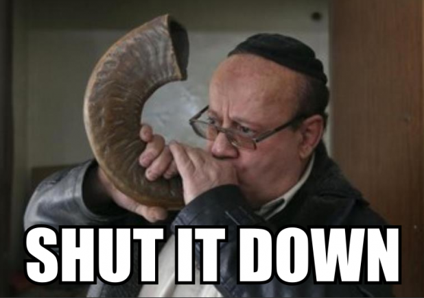 Before the invention of cellphone, when Jews needed to shut down the free speech of the goyim they would blow into the shut it down horn.