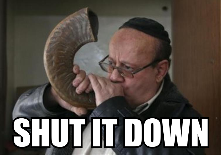 Before the invention of cellphone, when Jews needed to shut down the free speech of the goyim they would blow into the shut it down horn.