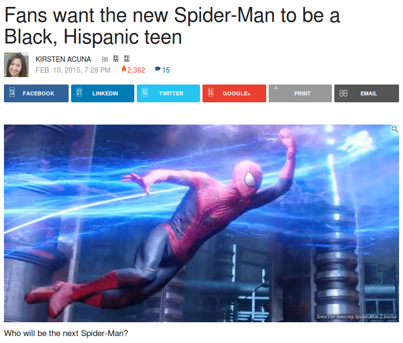 Fans want new Spider-Man to black, Hispanic Miles Morales - Business Insider