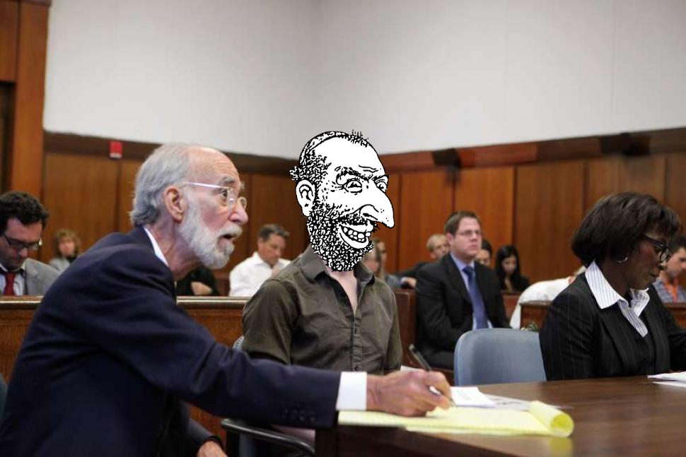 Malcolm Harris in court for subversive behavior.