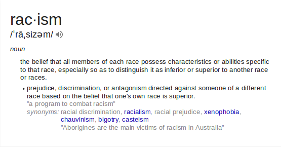 define:racism - Google Search