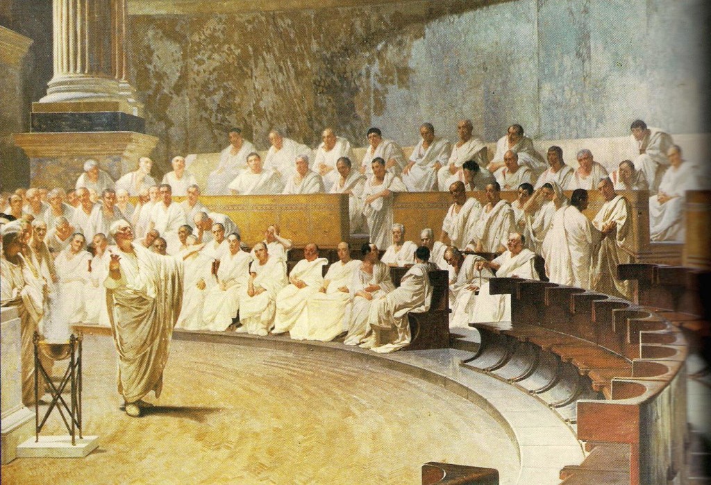 "Caesar could be a Jew! He refuses to allow women into the Senate to discuss their opinions! Maybe he is a homosexual, or has a small penis!"
