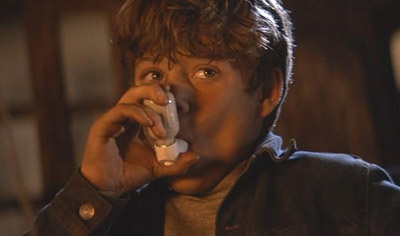 Asthma-kid grew up and became underdog football player Rudy, so maybe he really did have asthma.