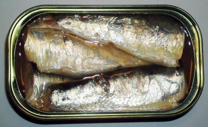 Canned sardines