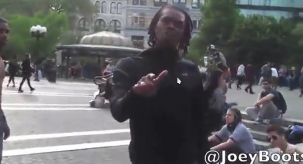 I can respect a man who will openly threaten a genocide on the street. This one Negro has more balls than every single White "anarchist" on the planet put together.