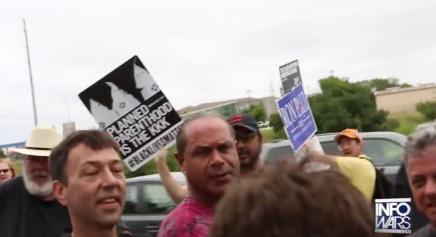 Yeah, that sign was produced by Jones. "Planned Parenthood is the KKK #BlackLivesMatter"