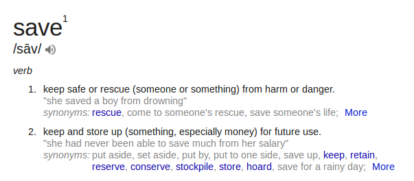 Just so we're perfectly clear, Ishaan, in order to save something, there has to be some form of danger.