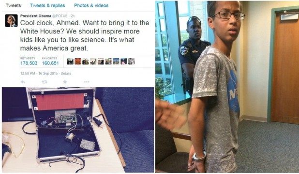 Never forget: Obama invited a brown boy inside of the White House because he built a fake bomb and brought it to school. White kids with cancer weren't even allowed to stand outside.