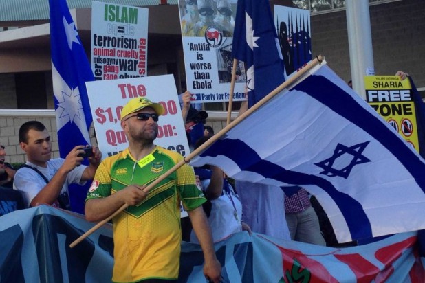     Party for Freedom member at an anti-mosque rally