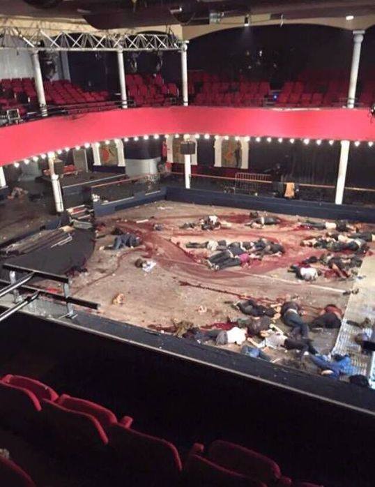 Here's the Bataclan theater aftermath. This was a heavy metal concert. Who wants this? Why?