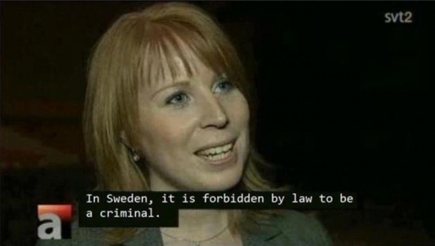 illegal to be a criminal in sweden