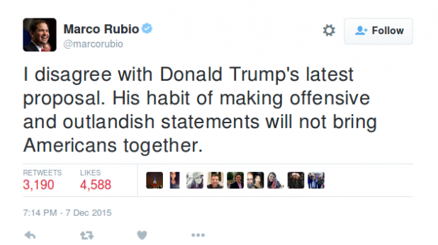 Marco Rubio believes 65% of Republican voters are "offensive and outlandish."