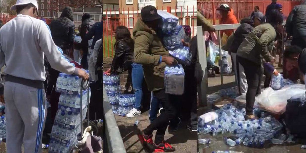 Shocking-Video-Shows-Thiefs-Stealing-Crates-Of-Water-From-Runners-At-The-London-Marathon