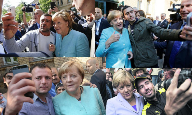 Merkel Migrant Selfies